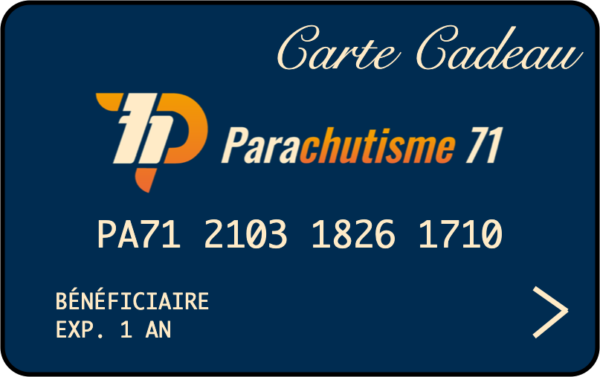 Carte Cadeau à montant fixe de Parachutisme71